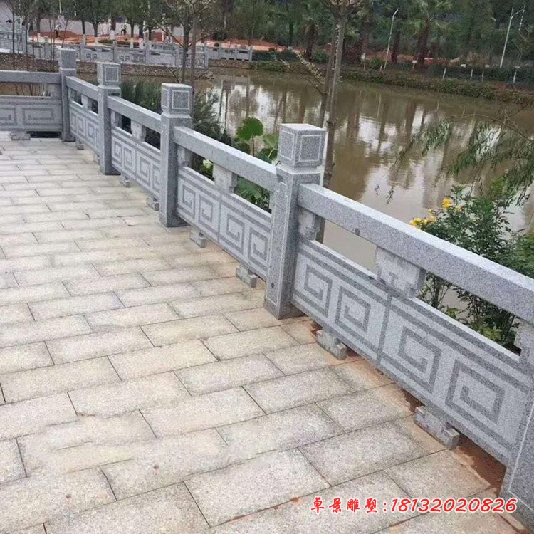 青石浮雕栏板栏杆公园河道护栏石雕 