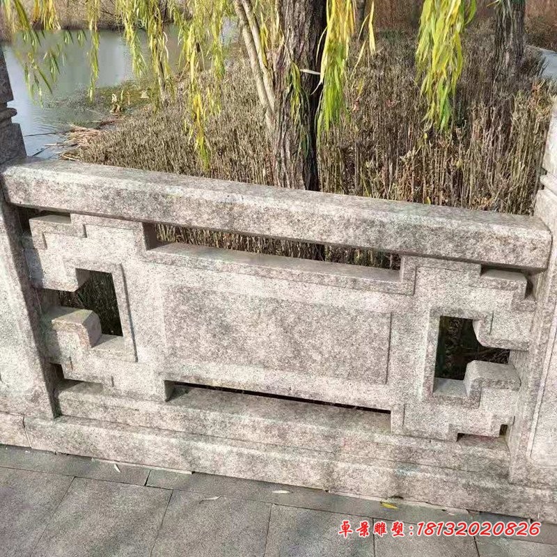 青石浮雕栏板栏杆公园河道护栏石雕 