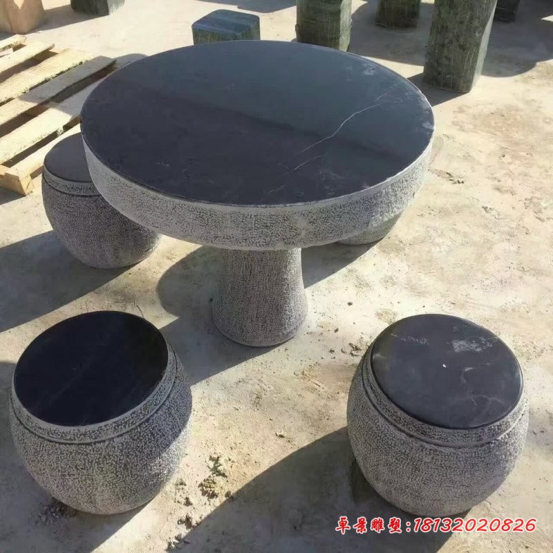 青石圆桌凳