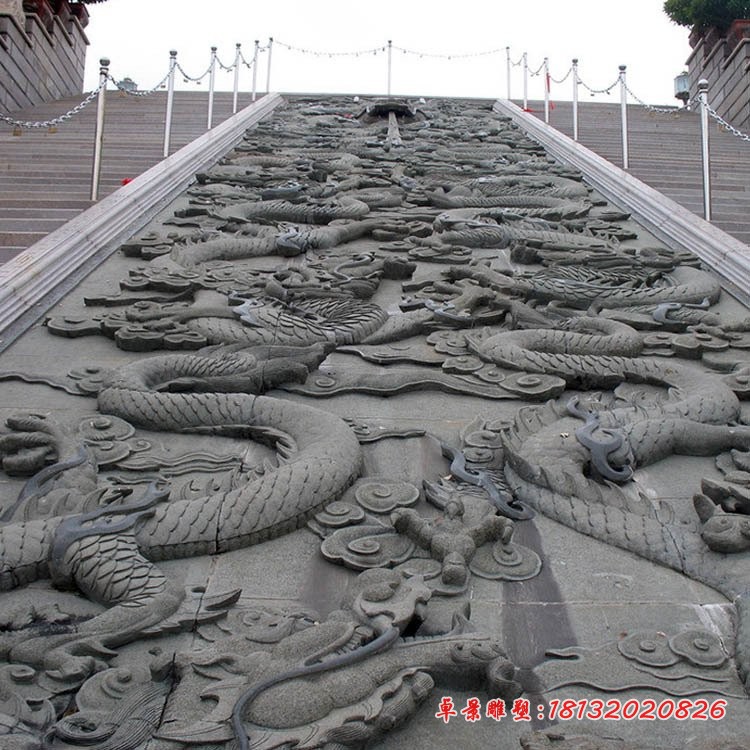 公园寺庙石浮雕龙