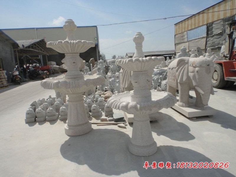 双层喷泉雕塑公园景观石雕