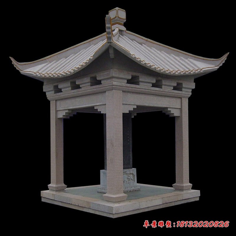 四角凉亭石雕公园景观雕塑