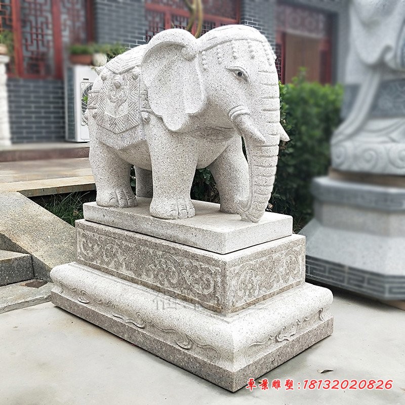 庭院花岗岩大象石雕 