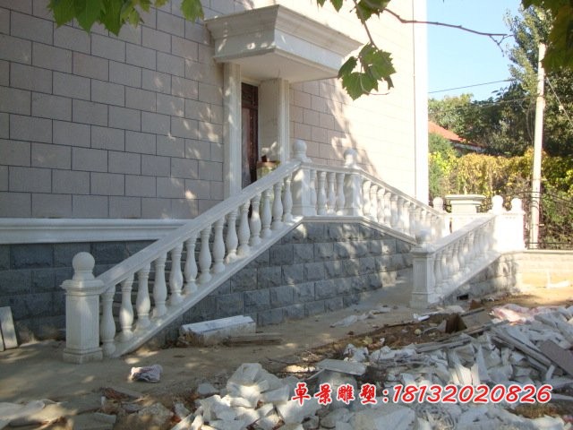 别墅栏杆石雕汉白玉栏板雕塑