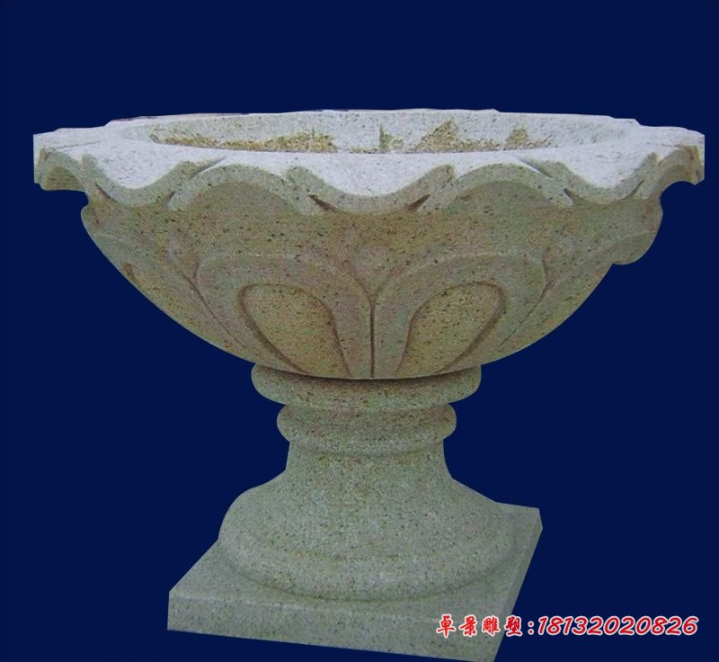 大理石花盆石头花盆雕塑
