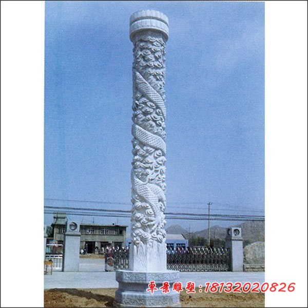 大理石龙柱雕塑广场柱子石雕