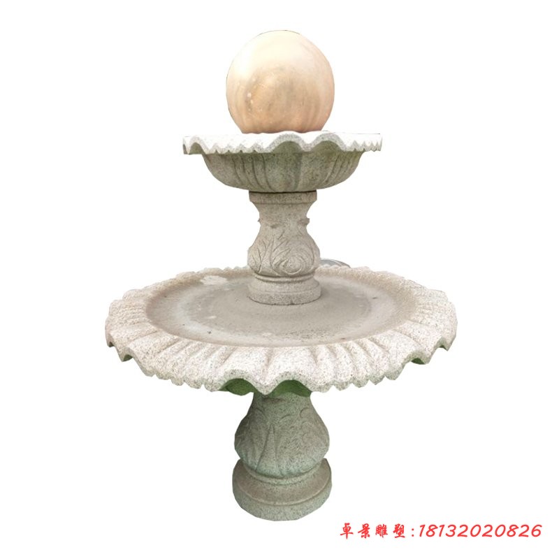 大理石双层风水球喷泉石雕