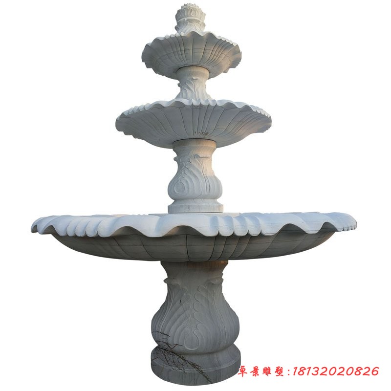 汉白玉多层喷泉雕塑