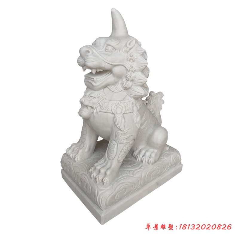汉白玉法院门口獬豸石雕