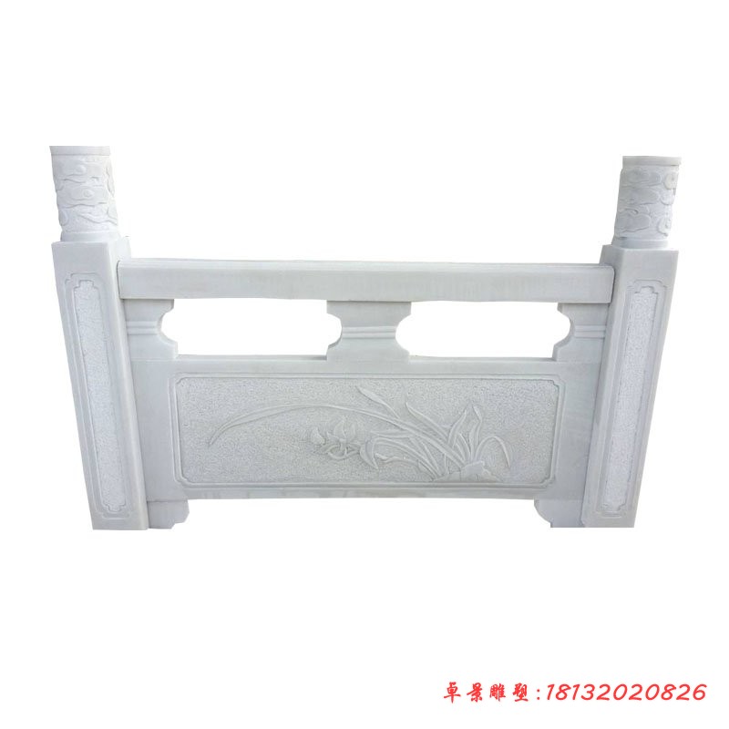 汉白玉兰花浮雕石栏板