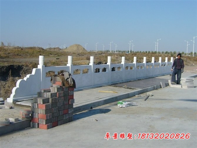 汉白玉栏板雕塑道路栏板石雕