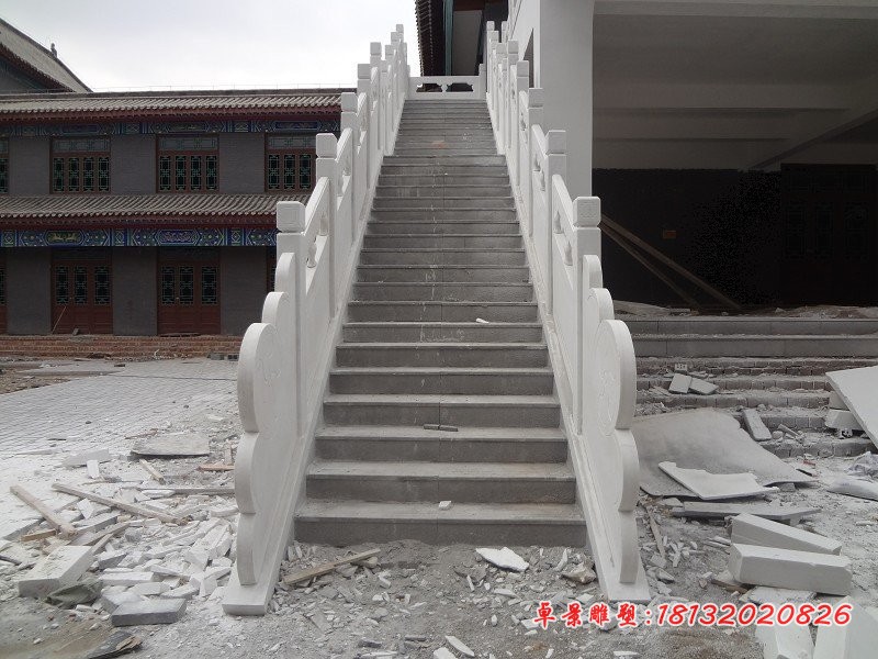 汉白玉栏板石雕石头围栏雕塑 (1)