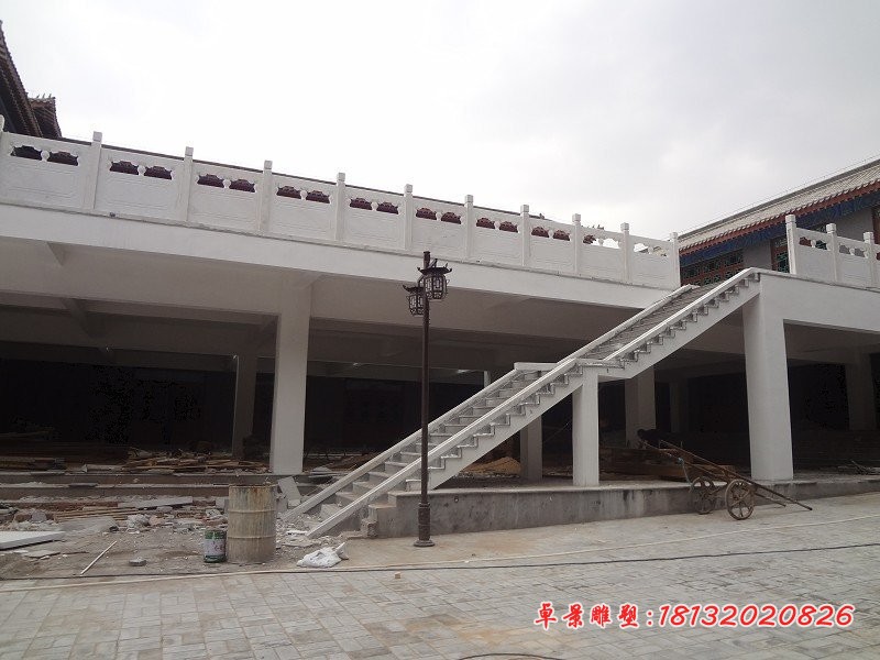 汉白玉栏板石雕石头围栏雕塑 (4)