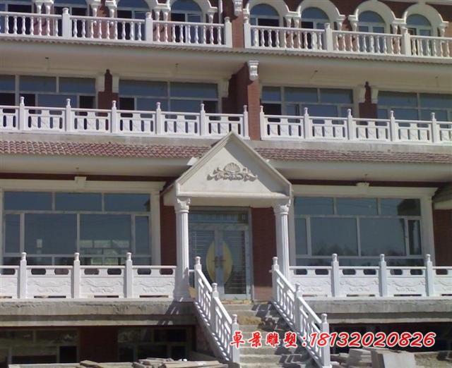 汉白玉栏杆石雕别墅阳台挡板