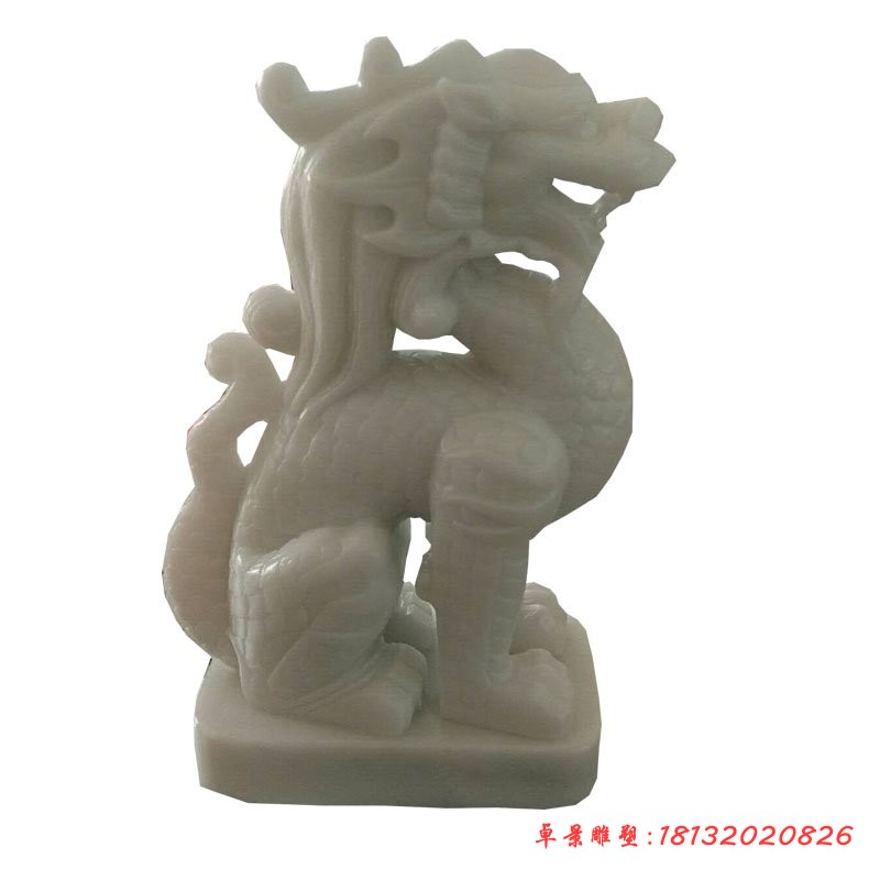 汉白玉龙生九子狻猊石雕
