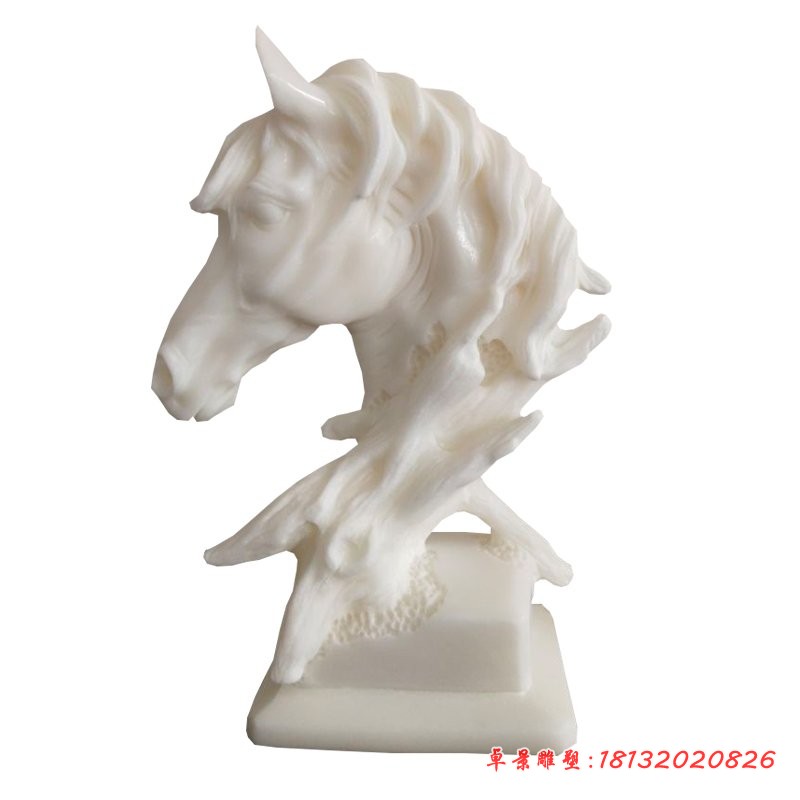 汉白玉马头石雕