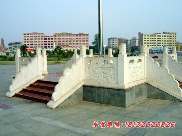 汉白玉石雕国旗台广场升旗台雕塑 (2)