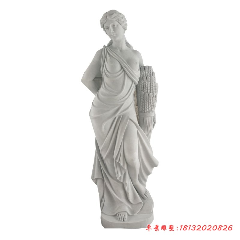 汉白玉西方四季神石雕