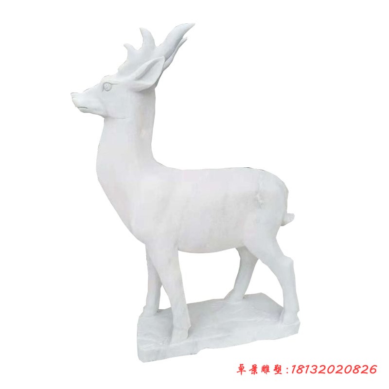 汉白玉小鹿石雕