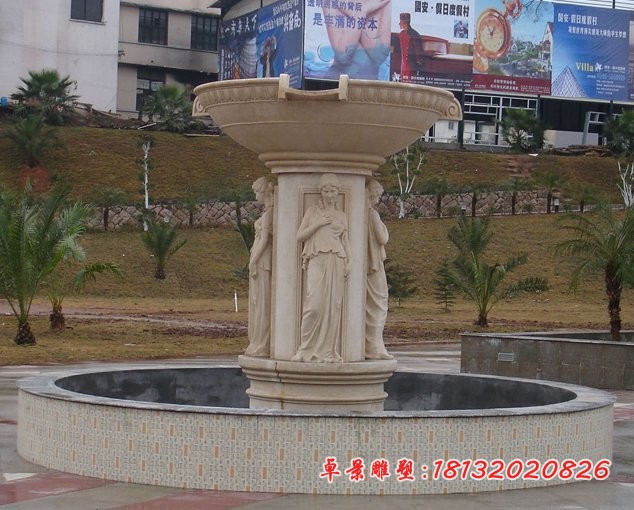 欧式喷泉雕塑砂岩喷泉石雕
