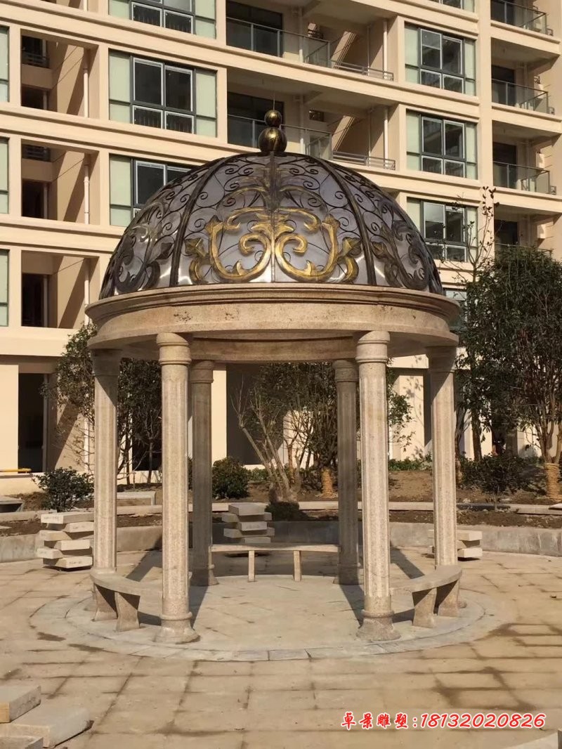 欧式圆顶凉亭石雕 (1)