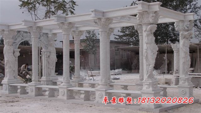 欧式走廊雕塑小区长廊石雕 (2)