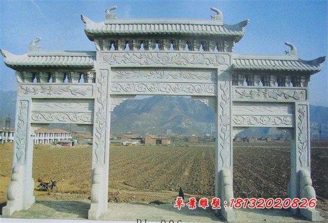 青石牌坊大理石石雕牌坊
