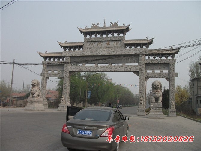 青石牌坊雕塑仿古牌坊石雕