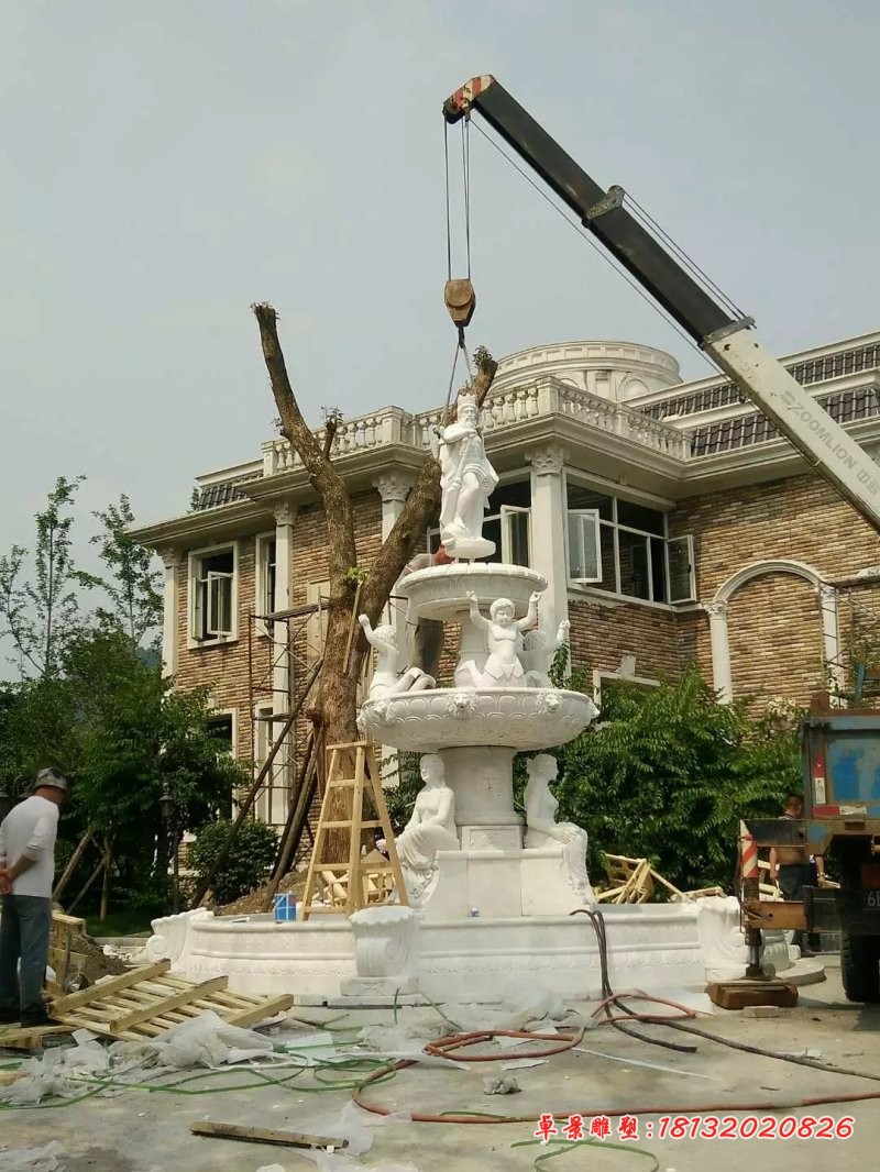 人物喷泉石雕欧式喷泉雕塑 (2)