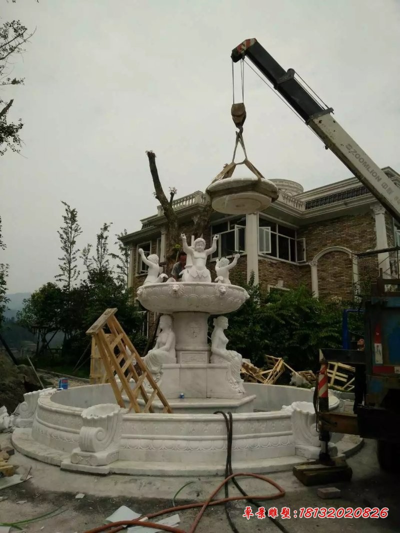 人物喷泉石雕欧式喷泉雕塑 (3)