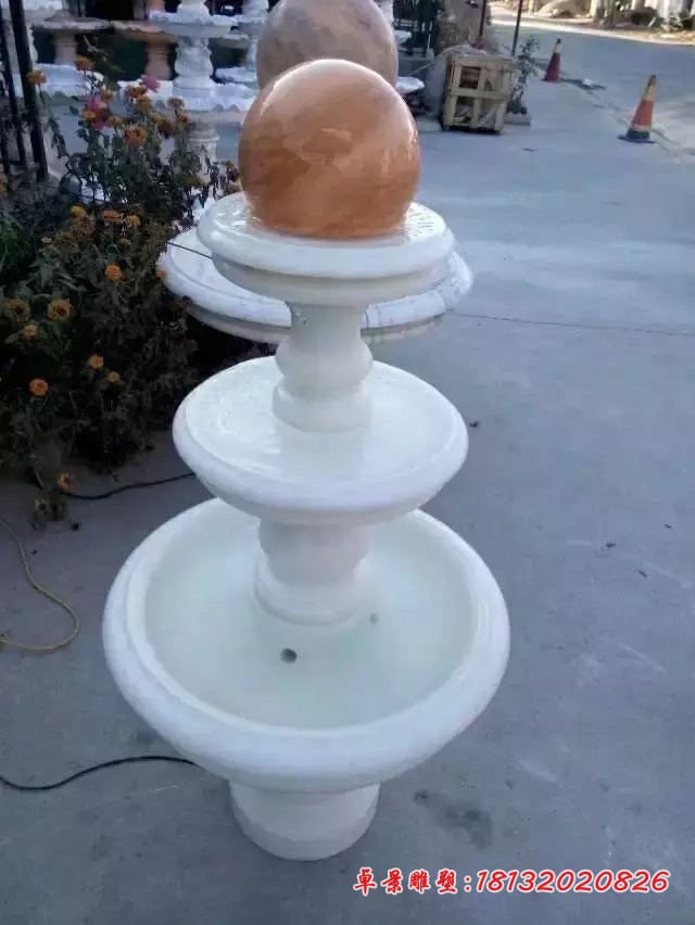 三层风水球雕塑小型风水球石雕