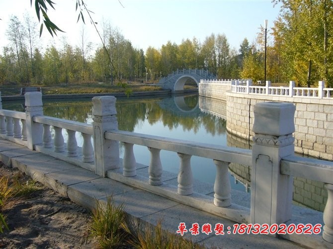 水边围栏雕塑汉白玉栏杆石雕