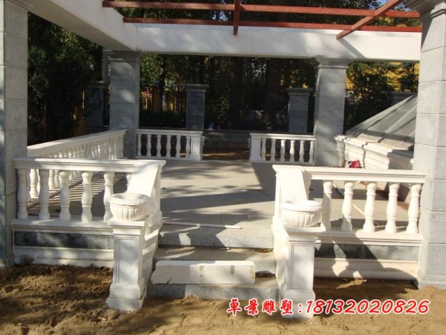 亭子栏杆雕塑汉白玉栏杆石雕