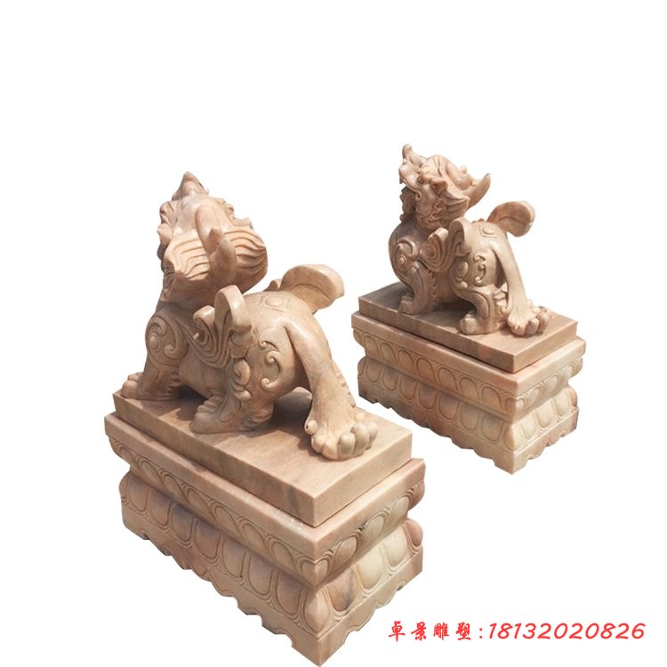 晚霞红镇宅貔貅石雕