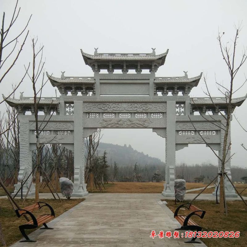 村口石牌坊三门石牌坊 