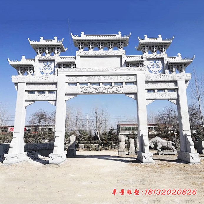 大理石牌坊三门五楼石牌坊 