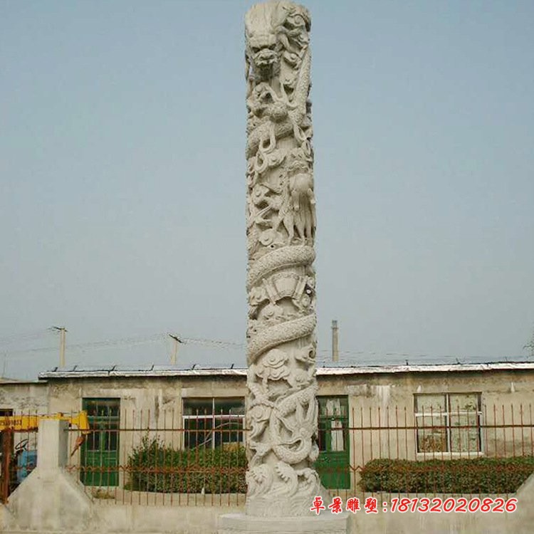 大理石盘龙柱广场景观石雕