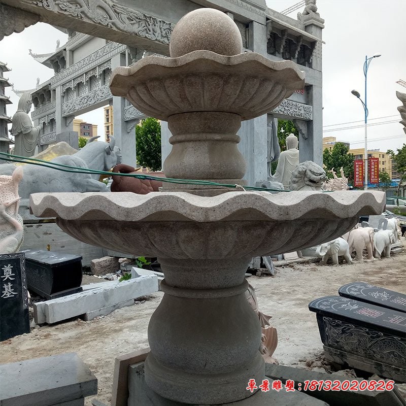 大理石喷泉多层喷泉石雕 