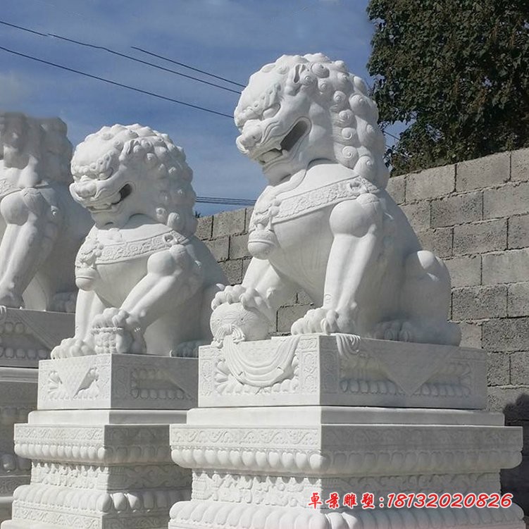 大理石狮子北京狮子石雕 