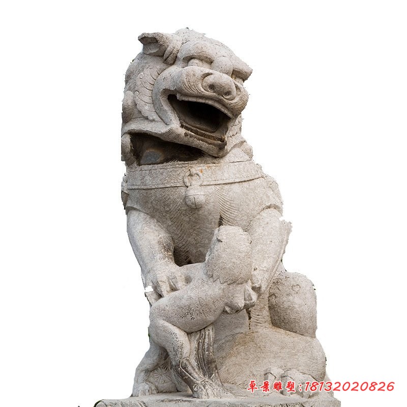 大理石狮子寺庙石狮子 