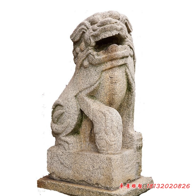 大理石狮子寺庙石狮子 