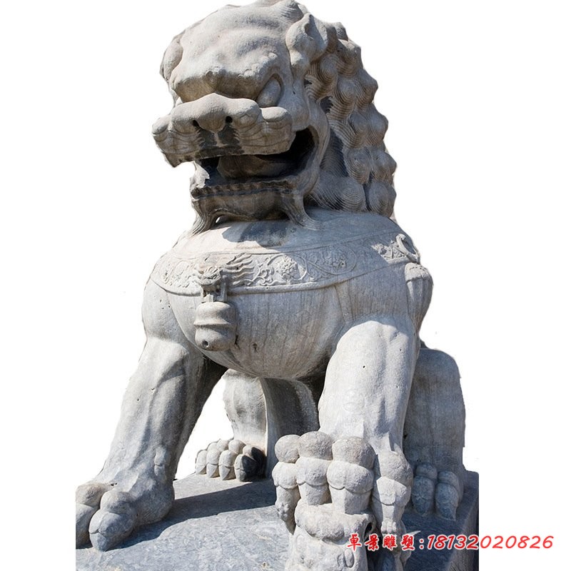 大理石狮子寺庙石狮子 