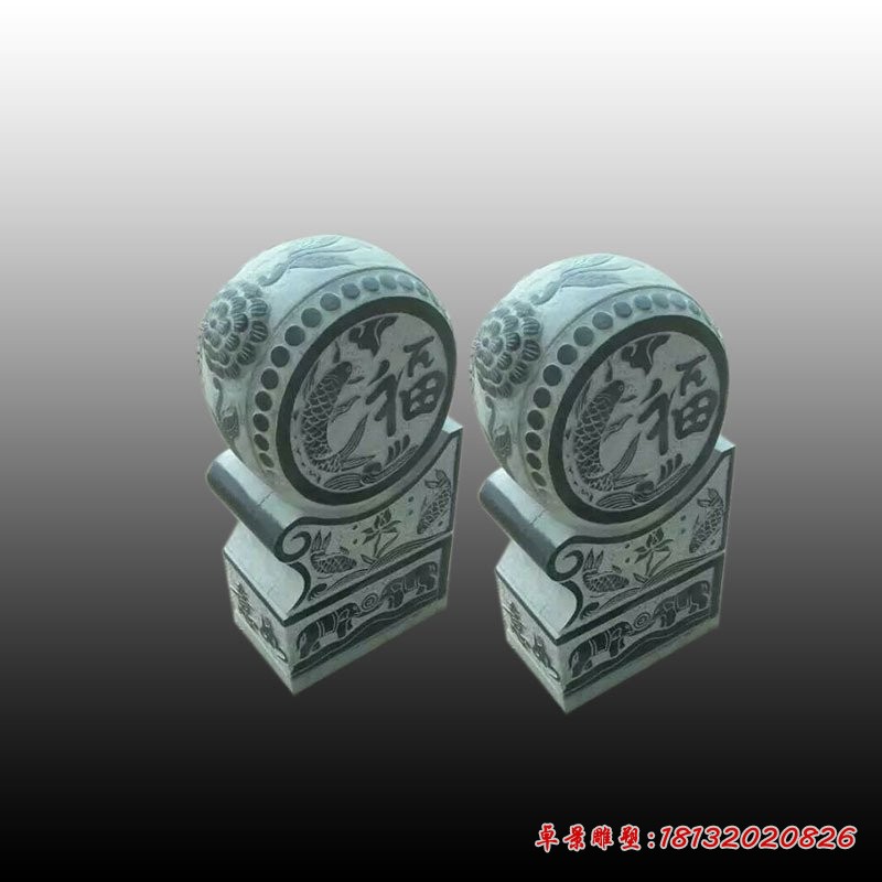 仿古抱鼓石庭院景观雕塑 