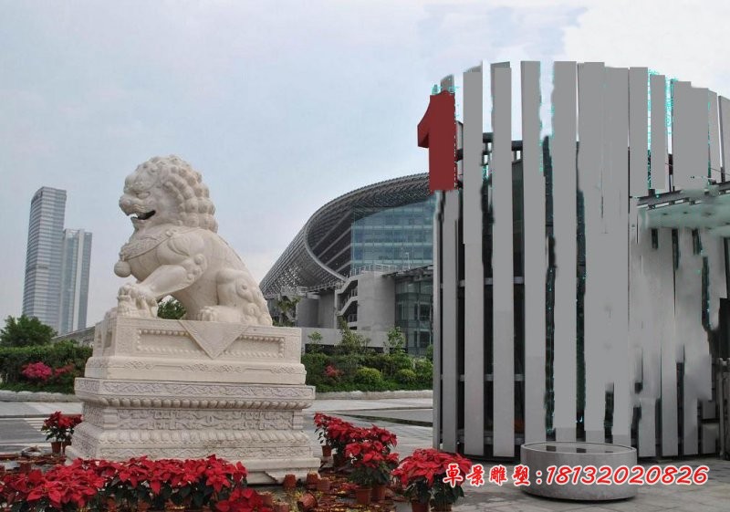 踩球北京狮石雕 门口石狮子雕塑 动物石雕