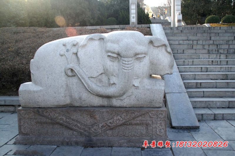 抽象大象石雕 大理石动物石雕