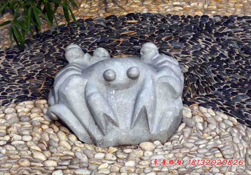 抽象螃蟹石雕 公园动物石雕