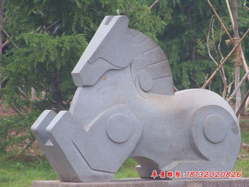 抽象十二生肖动物石雕 大理石动物雕塑 