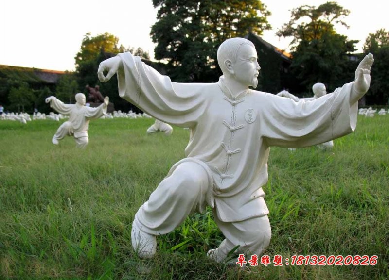 打太极拳的人物石雕 大理石人物石雕