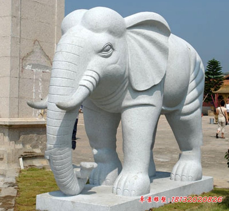 大理石大象石雕 门口大象雕塑 (3)