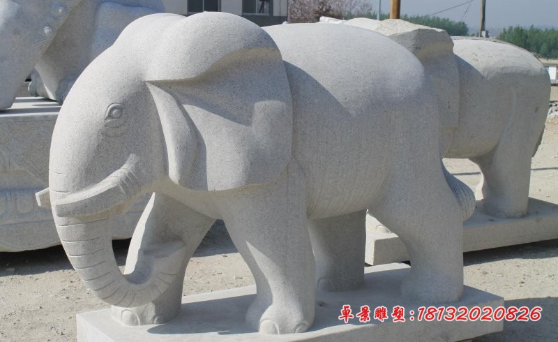 大理石大象石雕 门口大象雕塑 (2)